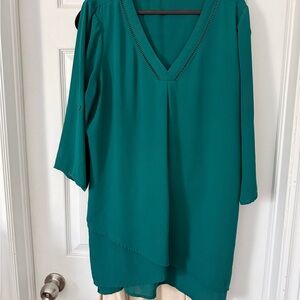 Ricki's Teal V-Neck Asymmetric Tunic